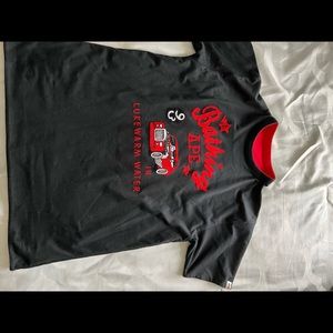 Men’s Bathing Ape black and red crew neck t-shirt in Large